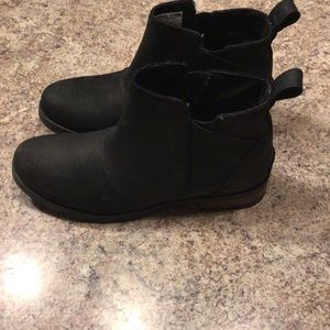 Sorel Womens Black NL2671-010 Leather Round Toe Pull On Ankle Boots Size 8